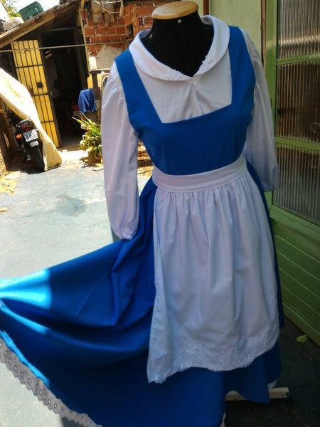 Peasant version Blue dress costume MADE to order Cosplay Belle princess adult Village dress blue The Beauty and the Beast