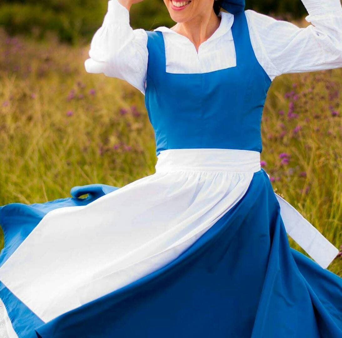 Peasant version Blue dress costume MADE to order Cosplay Belle princess adult Village dress blue The Beauty and the Beast