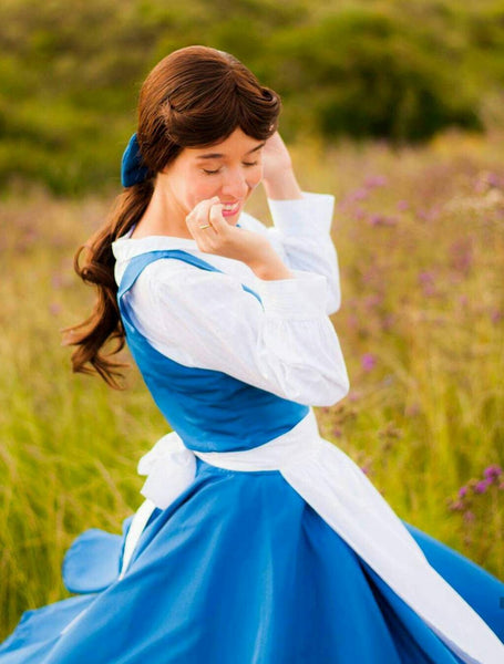Peasant version Blue dress costume MADE to order Cosplay Belle princess adult Village dress blue The Beauty and the Beast