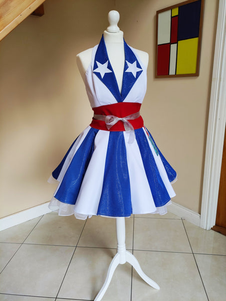 USO Dress Glitter Parade Costume, Cosplay America Dress