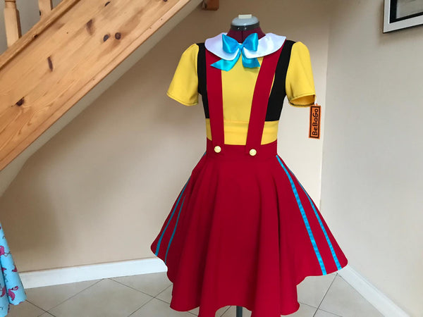 Female Pinocchio Costume Halloween Cosplay Dress Marathon Costume
