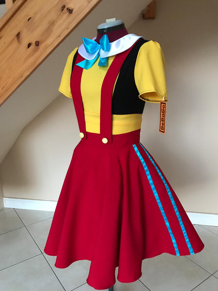 Female Pinocchio Costume Halloween Cosplay Dress Marathon Costume
