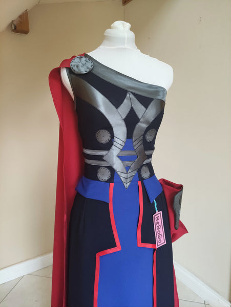Lady Female Thunder Thor Dress Cosplay Costume