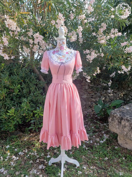 Women Cotton Dress Romantic Dress Inspired Cathy Young Girl Dress Elegant Dress WUTHERING HEIGHTS DELICATE Pink Dress Cottagecore Dress