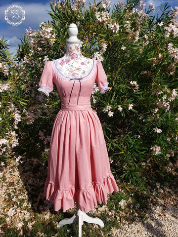 Women Cotton Dress Romantic Dress Inspired Cathy Young Girl Dress Elegant Dress WUTHERING HEIGHTS DELICATE Pink Dress Cottagecore Dress