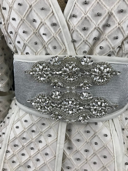 Inspired by Once Upon a Time Snow White Cosplay Costume Adult Cream Beaded Jacket and Belt