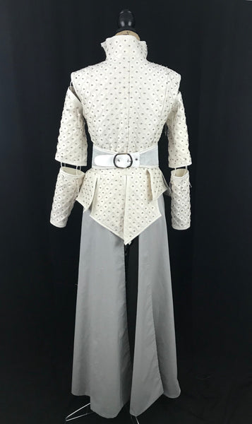 Inspired by Once Upon a Time Snow White Cosplay Costume Adult Cream Beaded Jacket and Belt