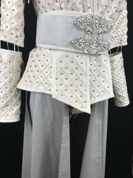 Inspired by Once Upon a Time Snow White Cosplay Costume Adult Cream Beaded Jacket and Belt