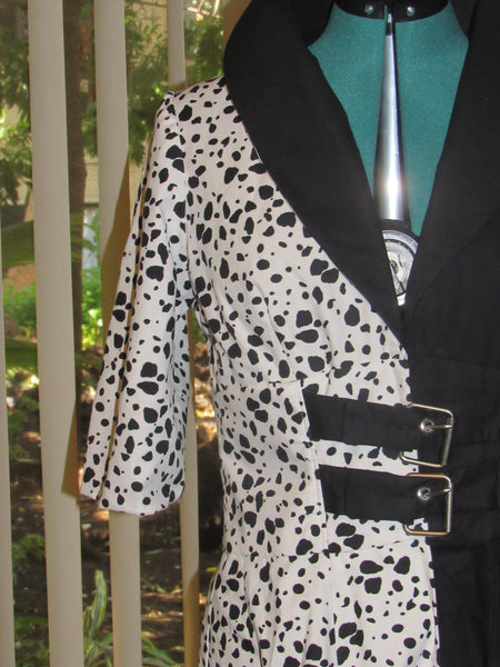 Cosplay Costume for Teens Adults Cruella Dalmatian Coat