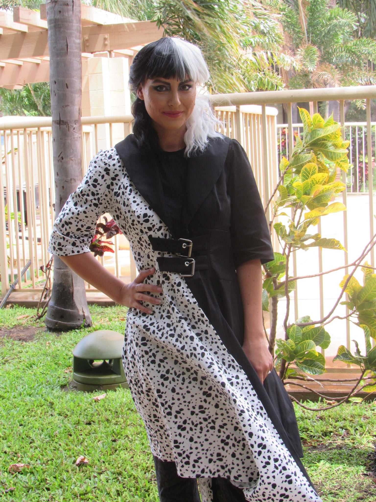 Cosplay Costume for Teens Adults Cruella Dalmatian Coat