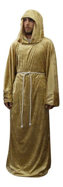 Monk Pagan Wizard Knight Crushed Velvet Unisex Adult Robe with Hood
