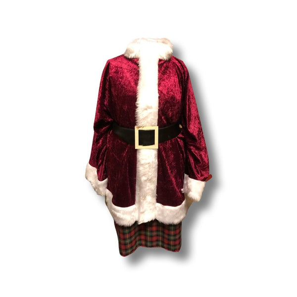 With jacket and trousers  Crushed velvet St Nicholas Father Christmas Victorian Santa Xmas Robe