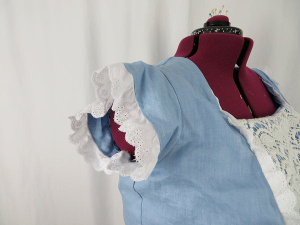 Purple Cape and Blue lace Jumper Custom Made