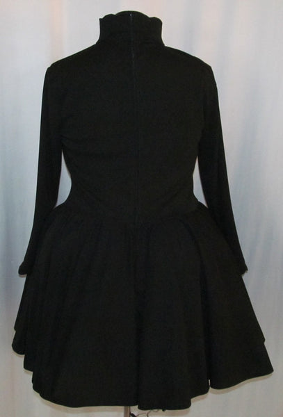 Customizable Color Victorian Steampunk Gothic Adult Women's Size 4 6 8 10 12 14 Cute All Black Knit Lolita Cosplay Costume