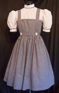 Black and White Dress OZ Custom Child Size DOROTHY Costume AUTHENTIC Reproduction