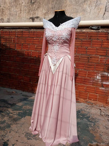 Costume adult princess customade Cosplay Aurora pink dress