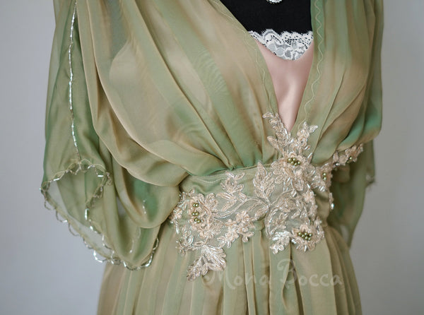 Alternative Green wedding dress for Titanic Somewhere in time event Edwardian fashion recollection Edwardian dress Downton Abbey inspired