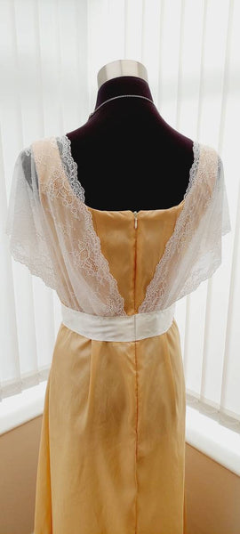 Handmade in England cream stone Titanic Downton Abbey vintage styled with ivory lace and Swarovski crystals Edwardian Dress