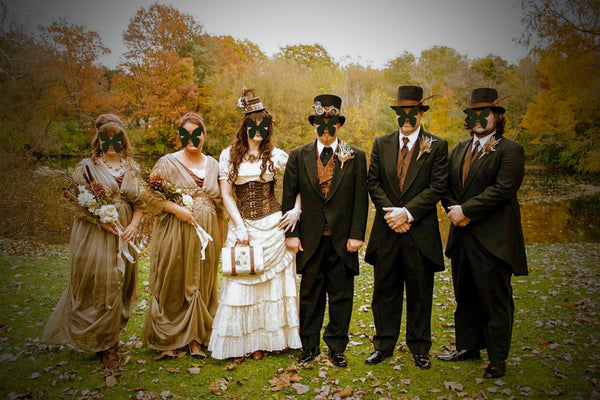 Alternative wedding dress Steampunk wedding Titani Somewhere in time Edwardian taupe dress Downton Abbey inspired Brown bridesmaids dress