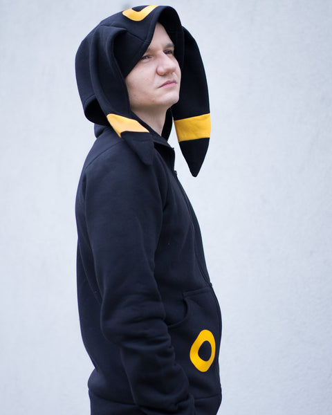 Night male cosplay, costume, dark Eeveelution hoodie