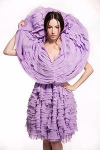 Effie Purple Ruffle Dress