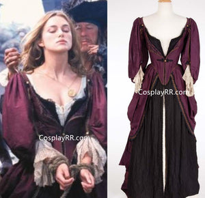 elizabeth swann purple dress Pirate of the carribean