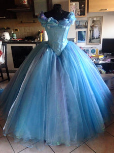Movie 2015 blue ballgown Ella Cinderella Dress