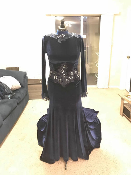 Cosplay Costume Ouat Once Upon a Time Custom Adult Blue or Navy Regina the Evil Queen Inspired Engagement Gown Dress