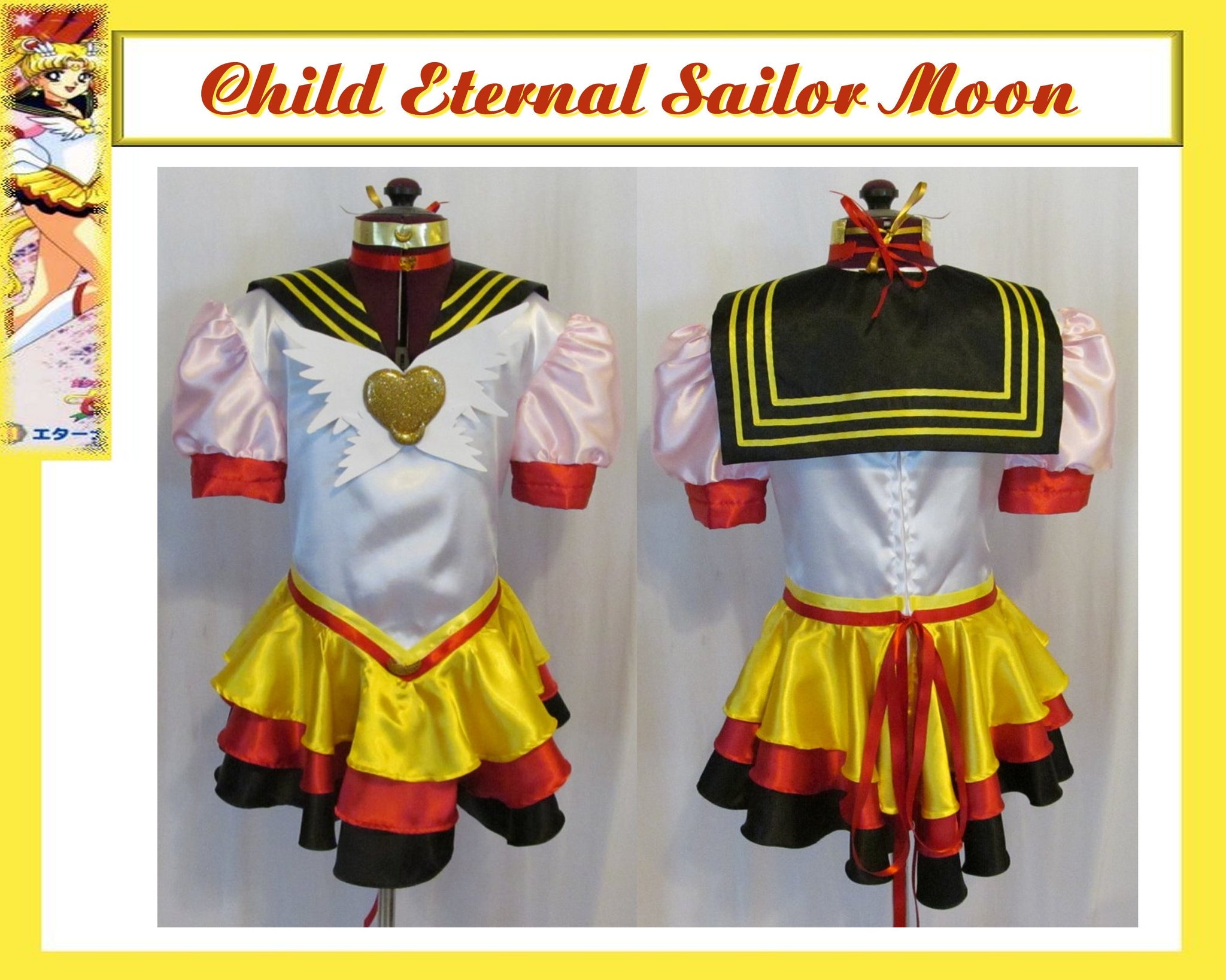Fuku Girl's Child Children Size 2 3 4 5 6 7 8 910 11 12 Anime Manga Unisex Eternal Sailor Moon Costume Cosplay
