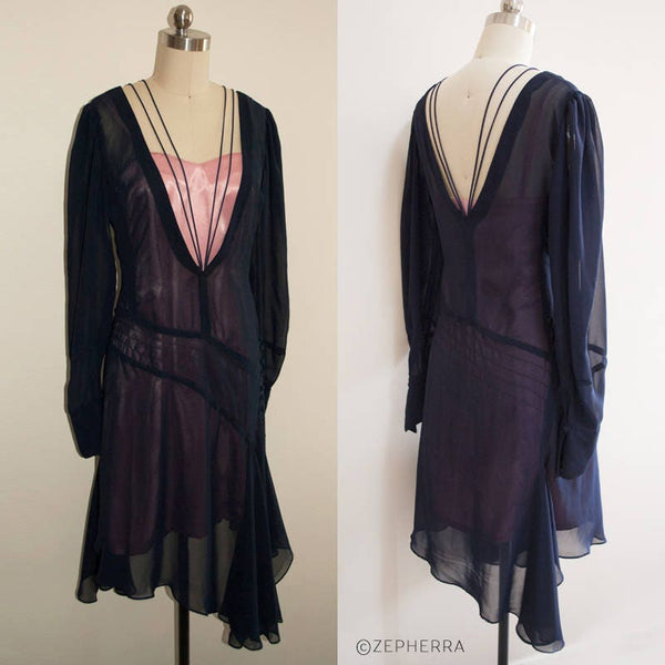 Vintage Inspired 1920s dress Costume Movie dress Flapper dress Fantastic Beasts dress Blue Dress Queenie Goldstein