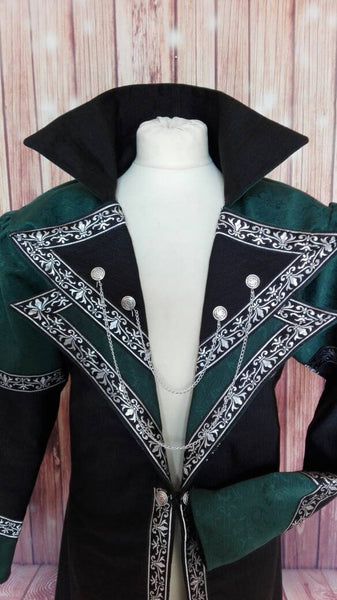 Coat overcoat two tone jacket steampunk grv larp nerd boyfriend gift Fantasy jacket gothic redingotte warrior livery