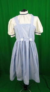 Costume Cosplay Adult wizard of oz Farm girl inspired Blue & White Checkered Dress