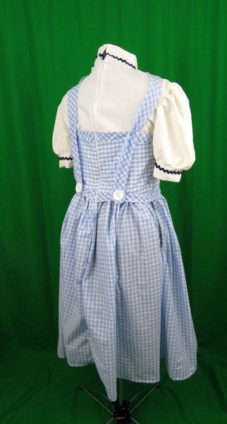 Costume Cosplay Adult wizard of oz Farm girl inspired Blue & White Checkered Dress