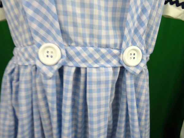 Costume Cosplay Adult wizard of oz Farm girl inspired Blue & White Checkered Dress