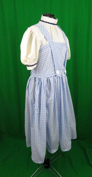 Costume Cosplay Adult wizard of oz Farm girl inspired Blue & White Checkered Dress