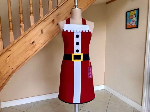 Festive Christmas Apron Christmas miss Santa Apron