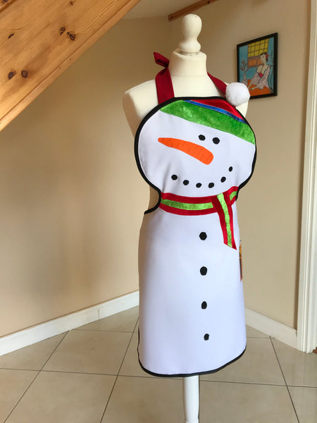 Festive Christmas Apron Christmas snowman Apron frosty apron