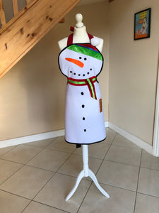 Festive Christmas Apron Christmas snowman Apron frosty apron
