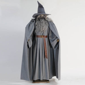 Cosplay costume handmade custom Gandalf cloak hooded gray wool hat beard Lord of rings