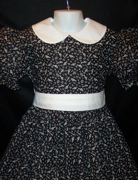 Dress Custom Girls Size Gorgeous Black Music Notes Recital