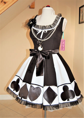 Alice adventures in Wonderland inspired Dress Gothic Lolita Cosplay Dress