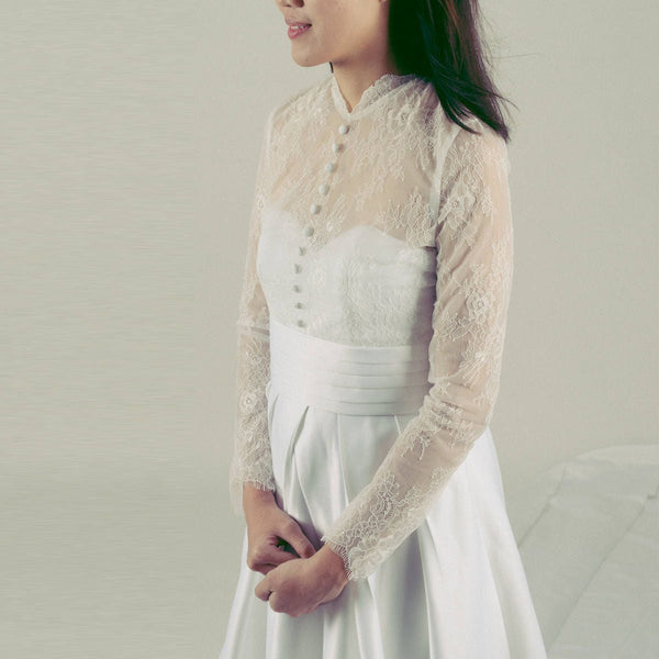 Long sleeve lace gown Ivory lace wedding gown 1950s wedding dress lace ball gown Grace Kelly Wedding Dress Vintage 50s wedding gown