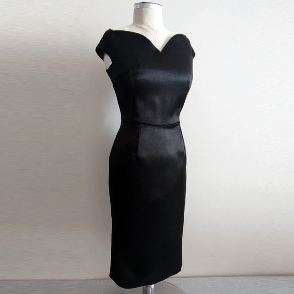 Vintage 50s 1950's Little Black Dress Custom made dress Hollywood GlamourGrace Kelly black dress rear window dress midi evening Dress