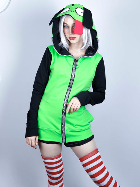 Male or female cosplay costume Green dog hoodie