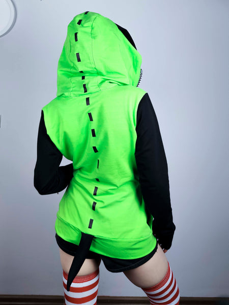 Male or female cosplay costume Green dog hoodie