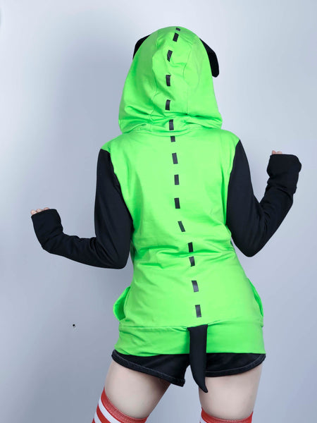 Male or female cosplay costume Green dog hoodie