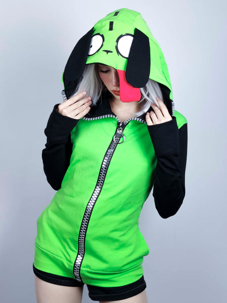 Male or female cosplay costume Green dog hoodie