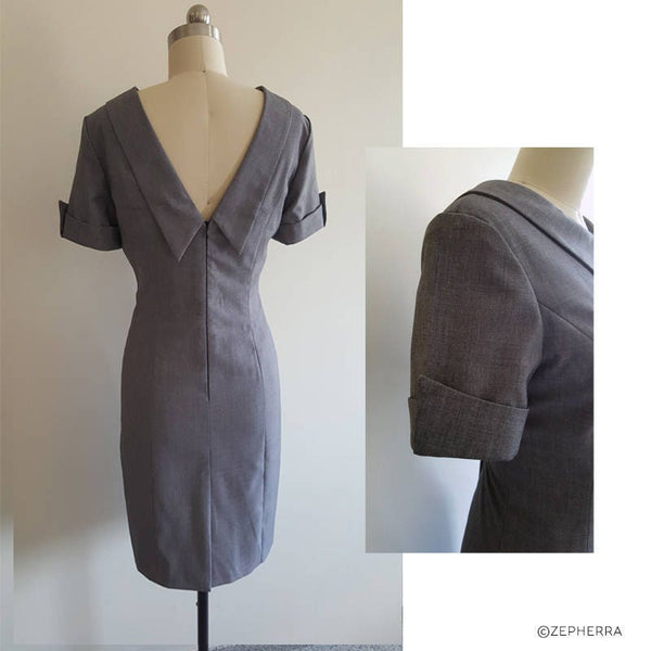 Duchess of cambridge tailored dress work dress Custom made dress formal dress Grey sheath dress Kate Middleton grey pencil dress
