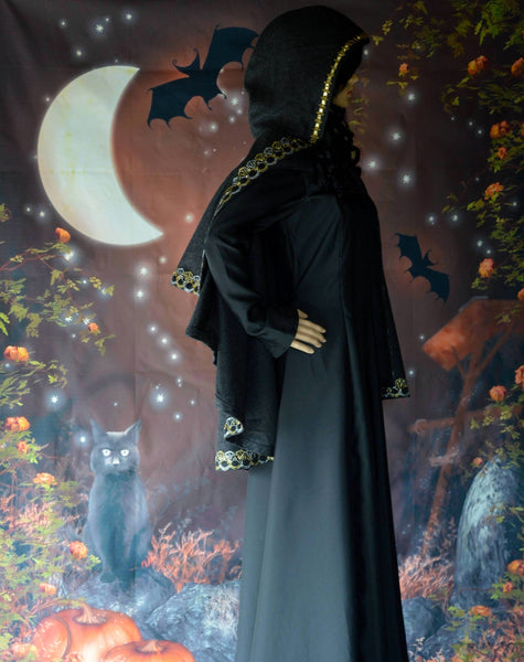 Halloween cloak robe M movie theatre masquerade sale Costume Cape Witch Vampire Gothic Hooded Women