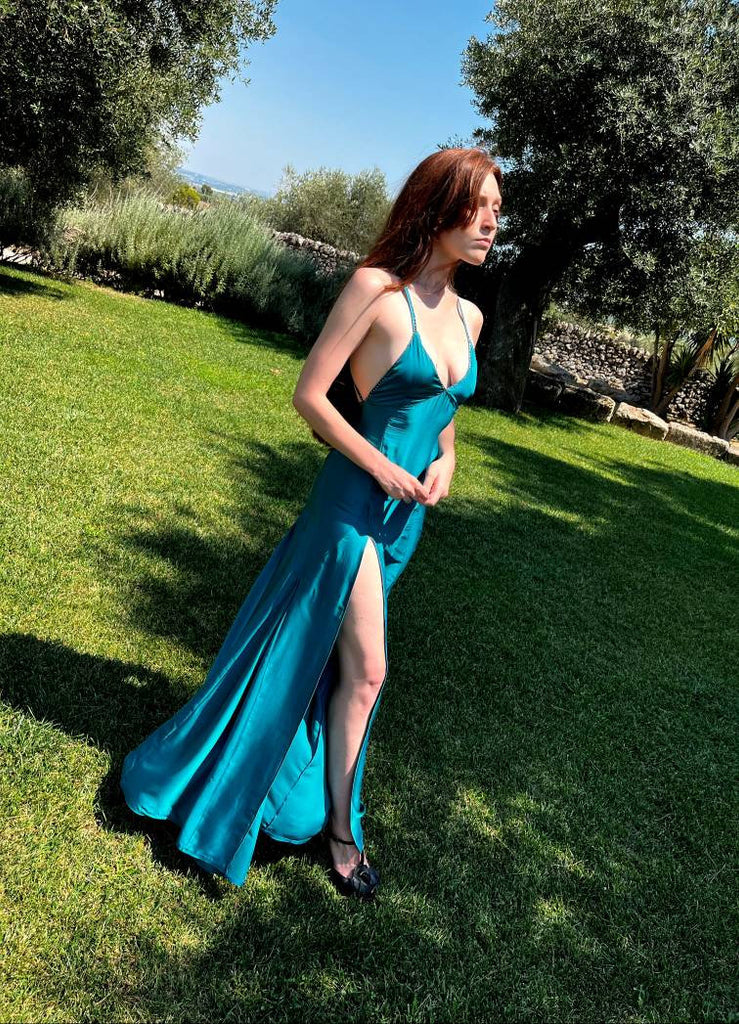 Scarface Dress Romantic Evening Satin Hand Applied Beads Dress Romanti – Cosplayrr